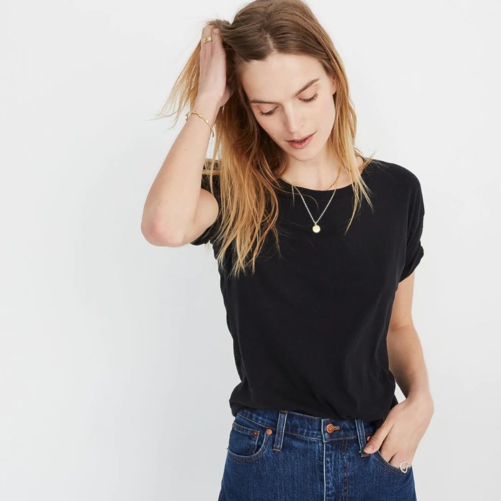 Madewell Black Whisper Cotton Crewneck Tee